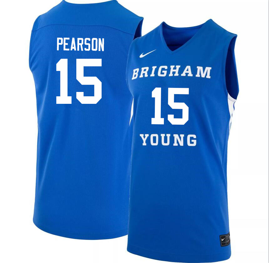 Men #15 Cameron Pearson BYU Cougars College Basketball Jerseys Sale-Light Blue - Click Image to Close